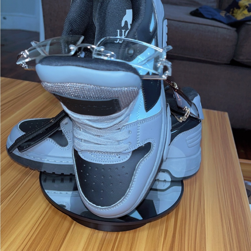 Off-White Out-Off Office Gray & Black & sky blue Sneakers - Picture 8 of 10